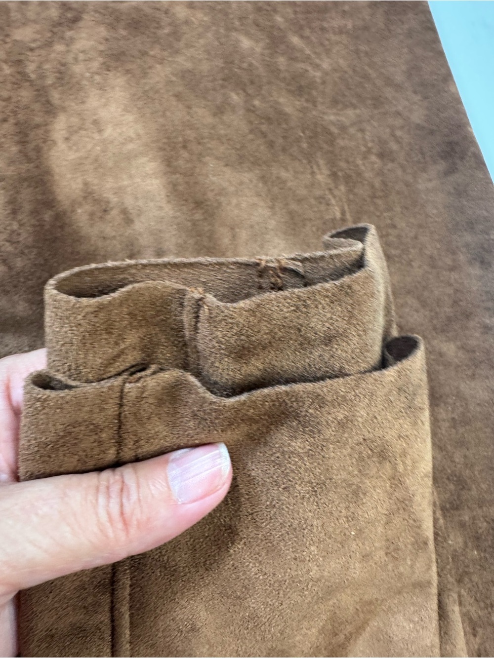 Blank NYC Faux Suede Duster Coat Size S Brown Western Boho BELT MISSING - Picture 10 of 15